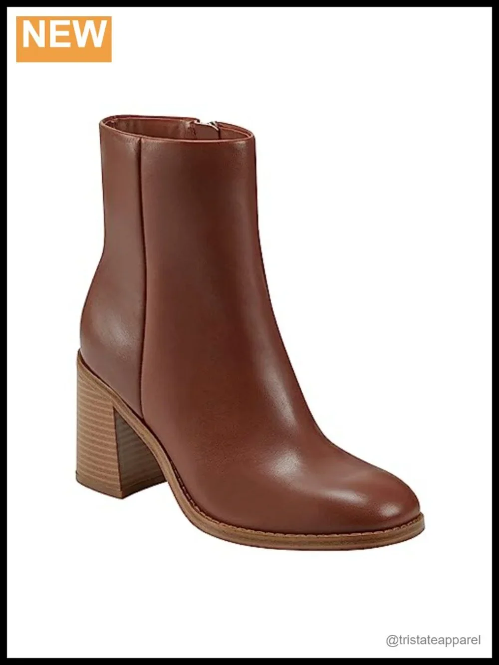 Women's Ankle Bootie with Block Heel and Side Zipper